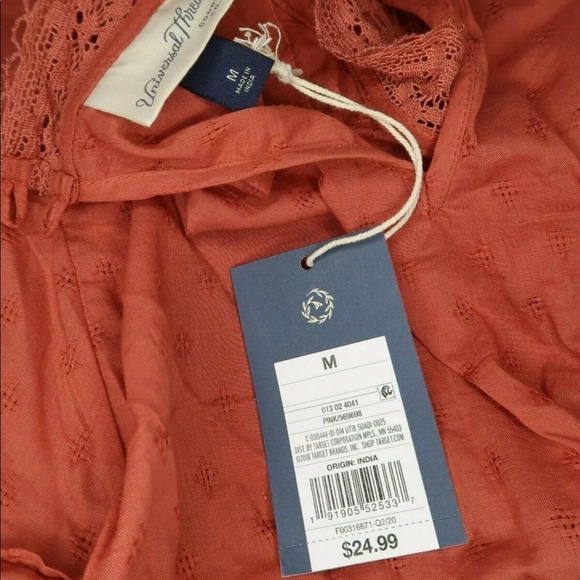 NEW Universal Thread Coral Boho Puff Short Sleeve Top Blouse, M, Salmon, Target - Picture 9 of 11